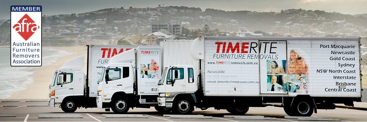 Serving Newcastle, Lake Macquarie and The Hunter Valley and beyond Photo of TimeRite Removals trucks